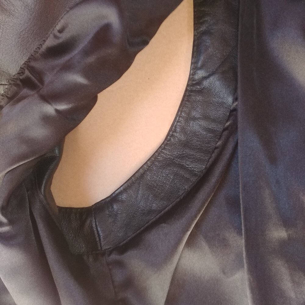 Real Leather Black Zipper Zip-up Vest Germany Fully Lined Mens Small S - Picture 12 of 13